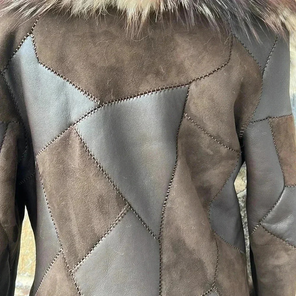 Escada Leather Fur Lined Maxi Coat size 36 - Picture 7 of 16